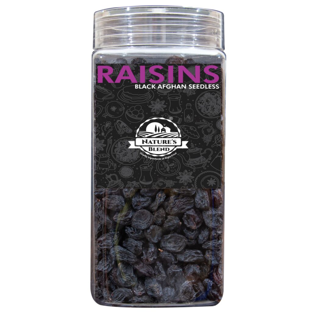 Nature’s Blend Black Afghan Raisins Seedless Selected 500g Jar
