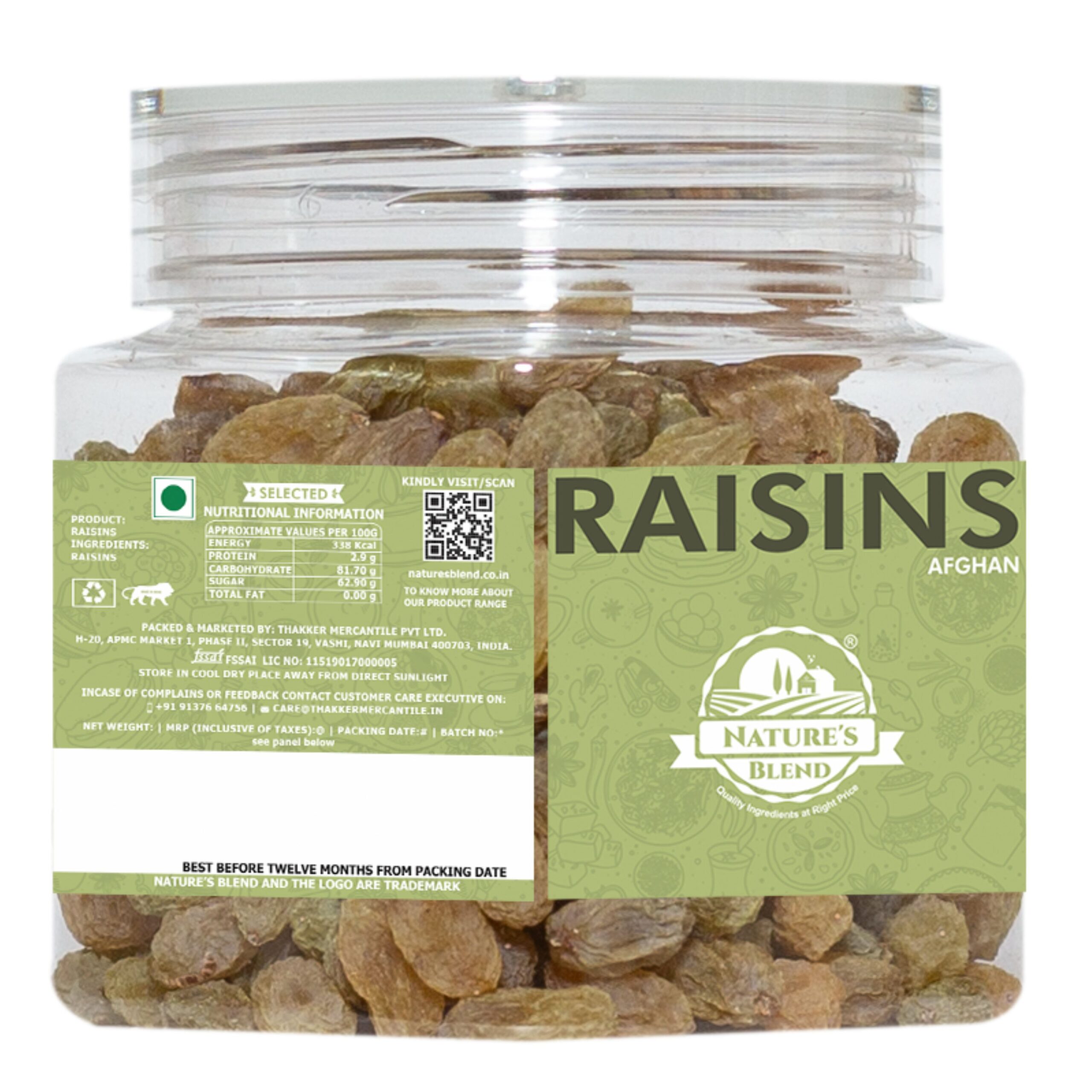 Nature’s Blend Afghan Raisins Selected 100g Jar