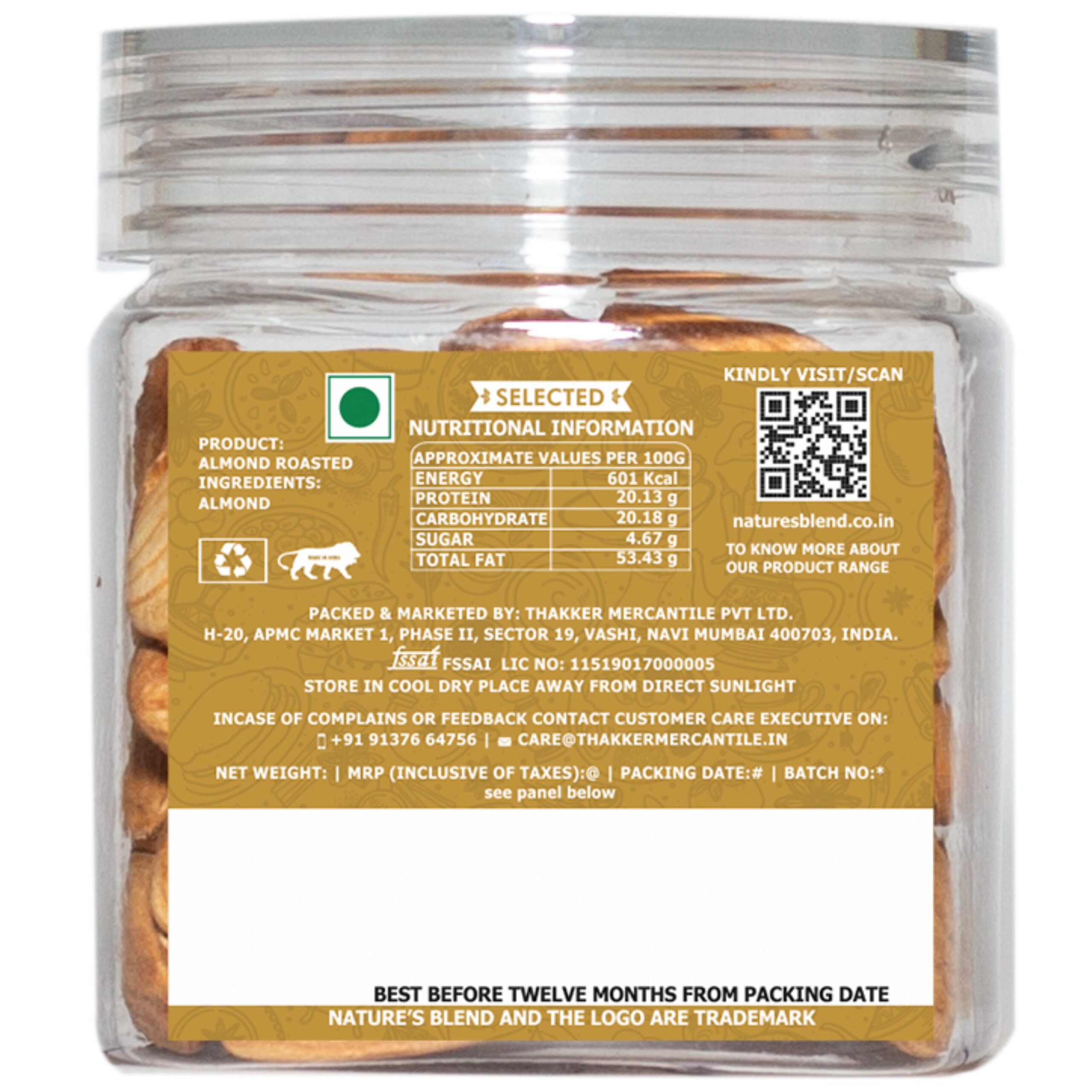 Nature’s Blend Almond Jumbo Selected 100g Jar