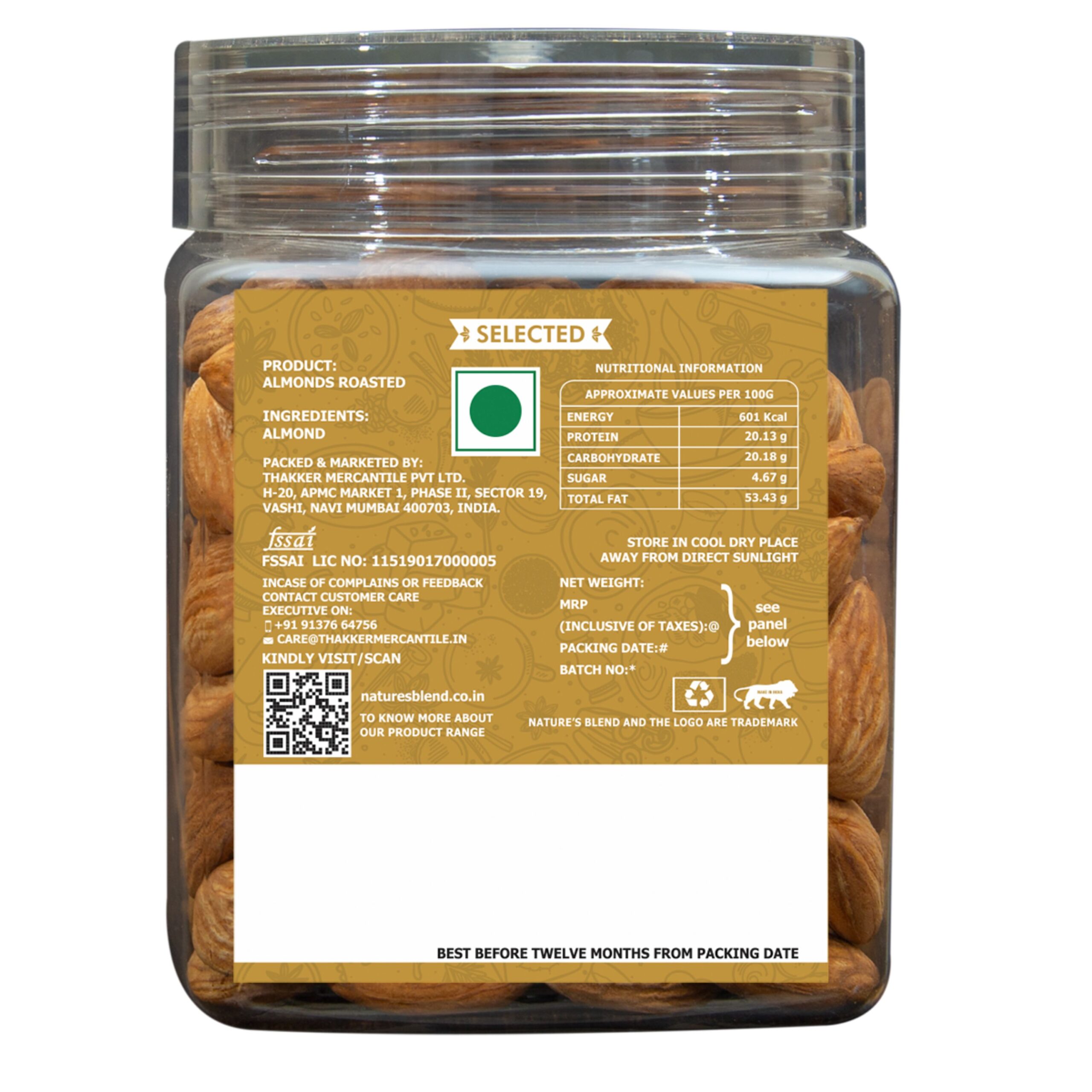 Nature’s Blend Almond Jumbo Selected 250g Jar