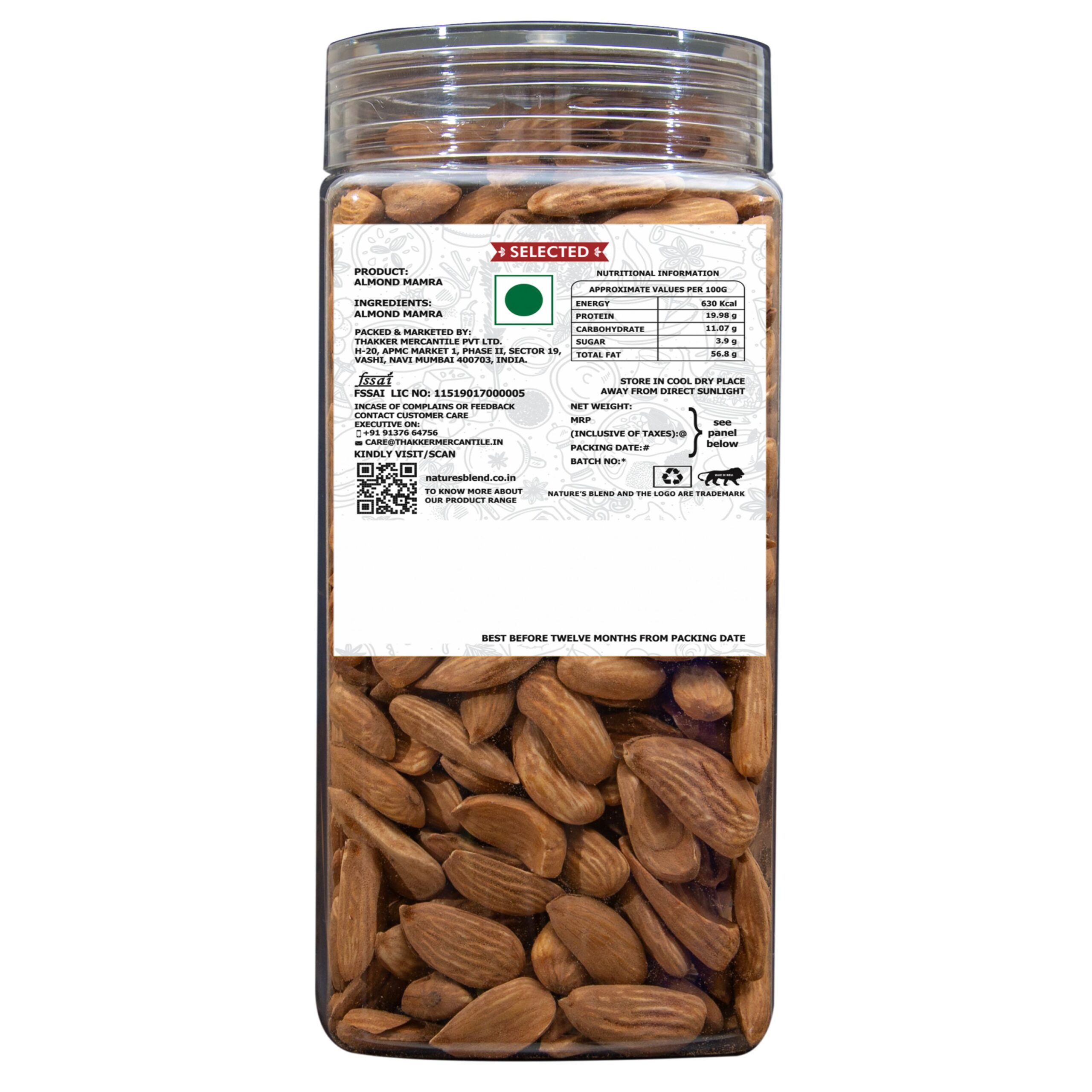 Nature’s Blend Almond Mamra Selected 500 G Jar