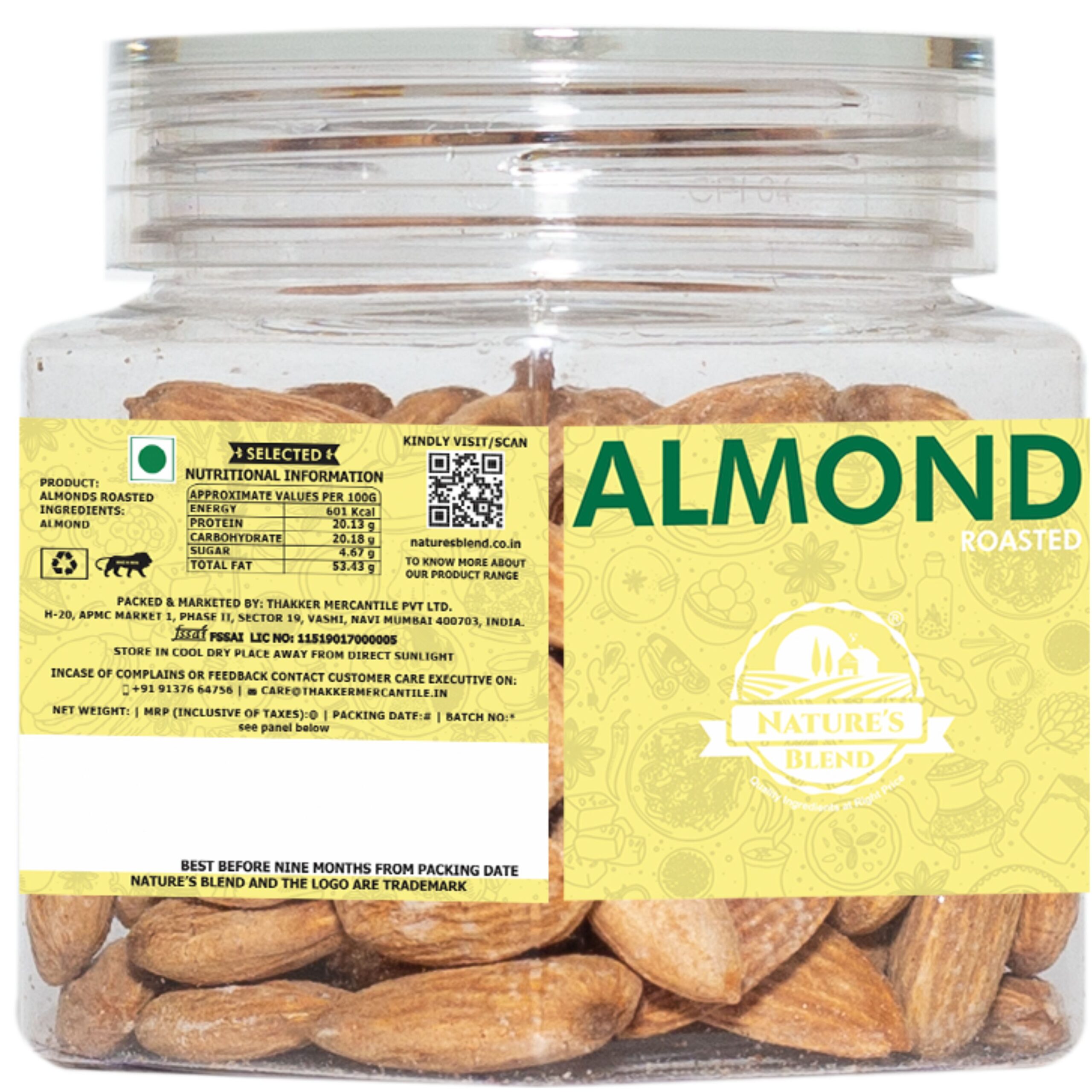 Nature’s Blend Almond Roasted Selected 100g Jar