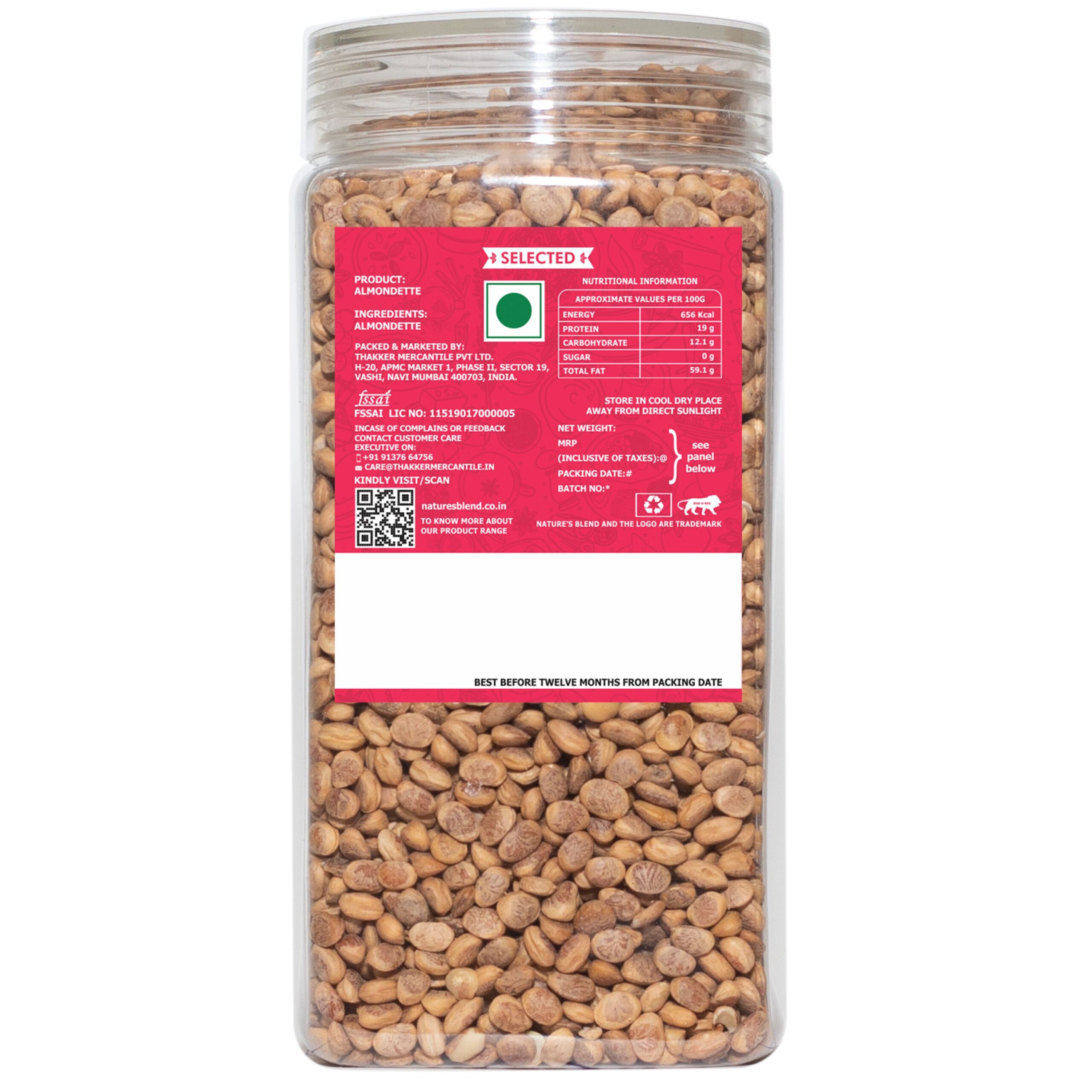 Nature’s Blend Almondette Selected 500g Jar