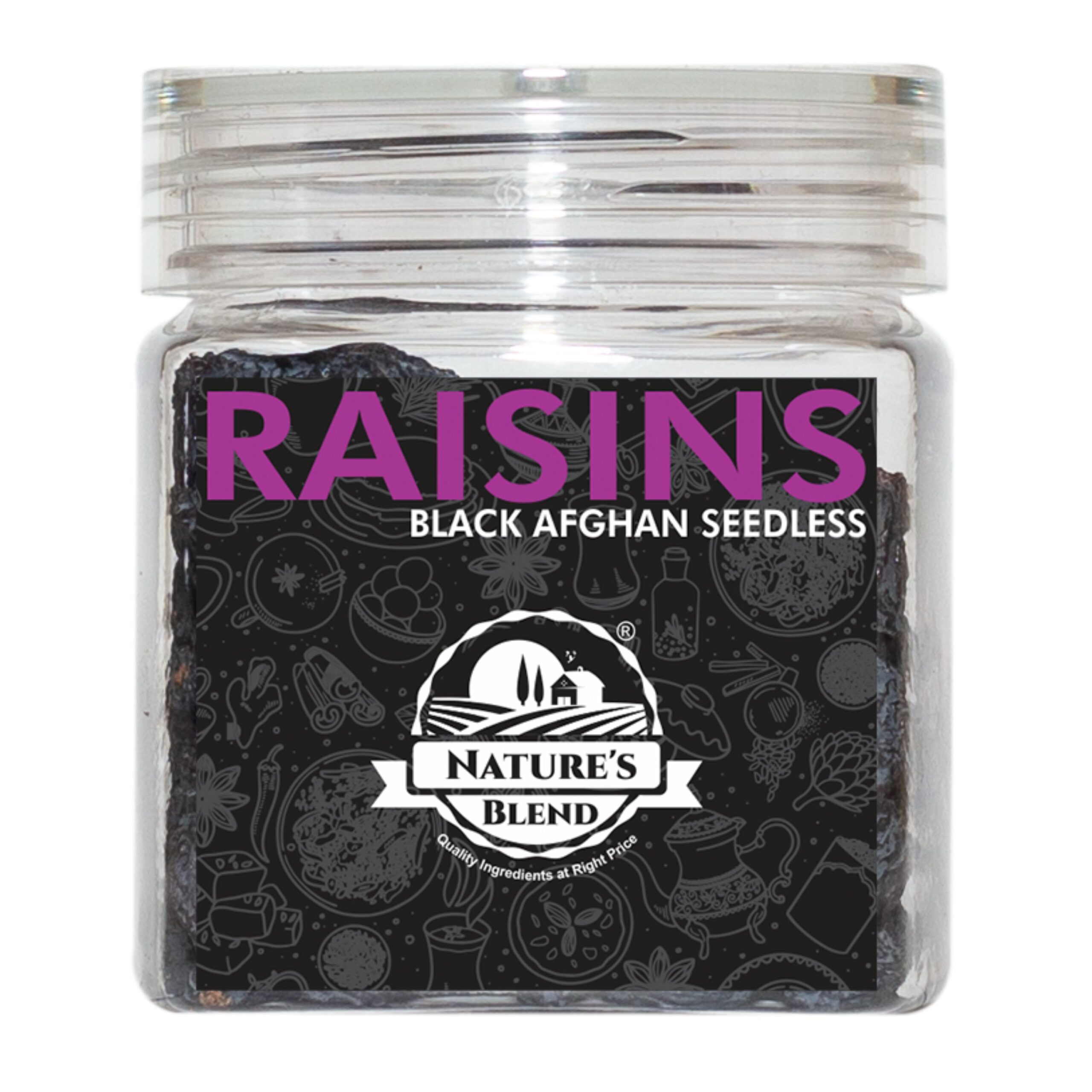 Nature’s Blend Black Afghan Raisins Seedless Selected 100g Jar