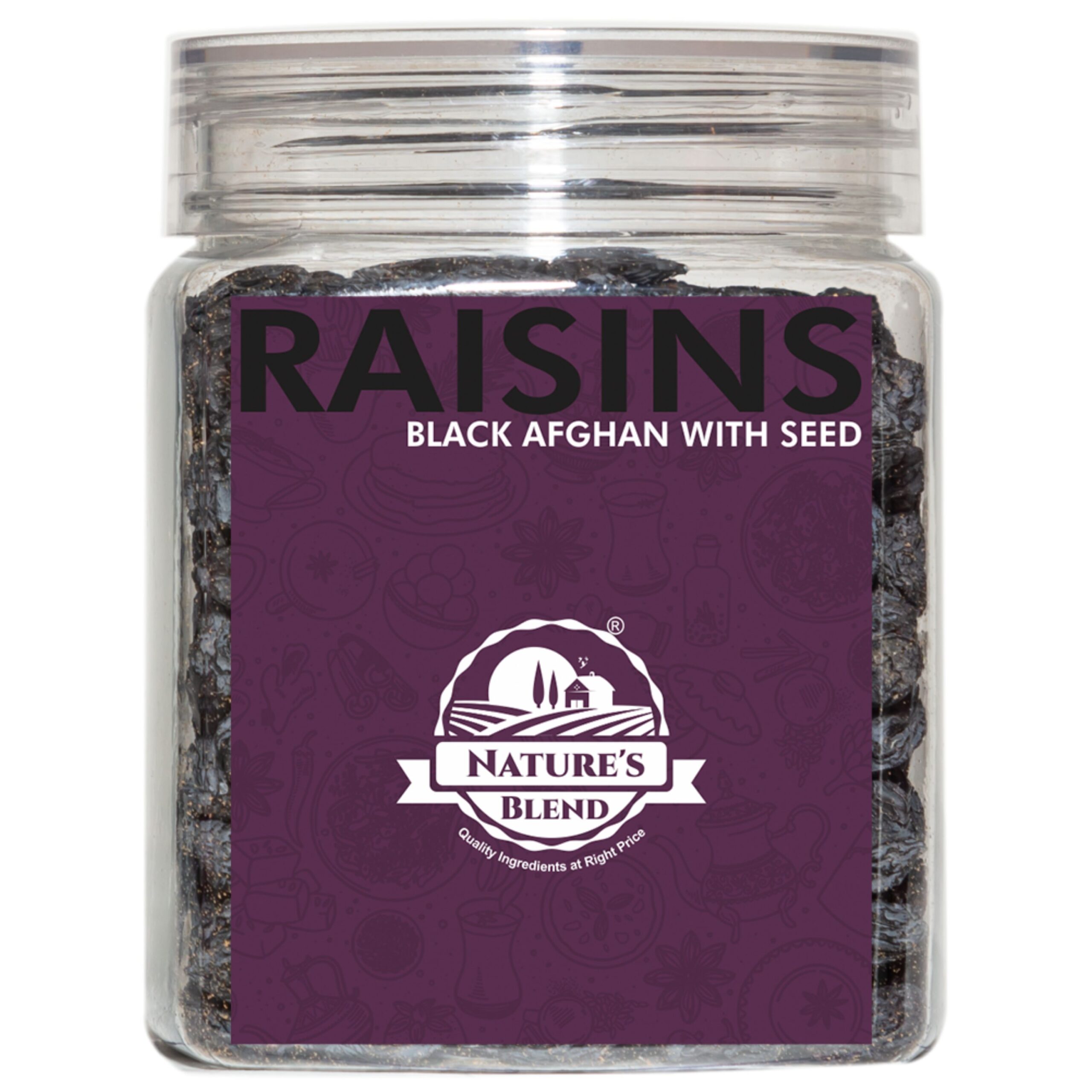 Nature’s Blend Black Afghan Raisins With Seed Selected 250g Jar