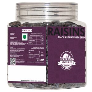 Nature’s Blend Black Afghan Raisins With Seed Selected 250g Jar