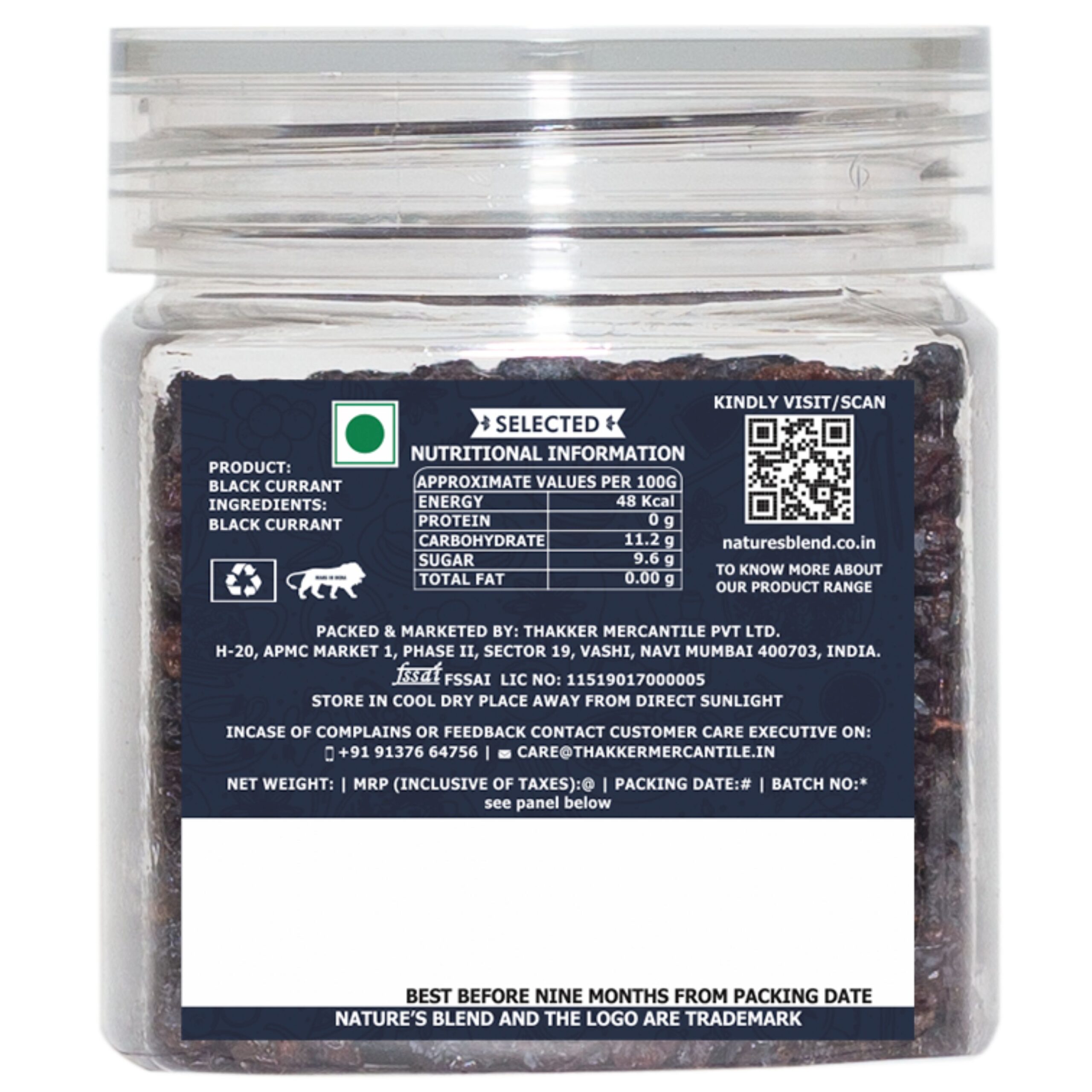 Nature’s Blend Black Currant Selected 100g Jar