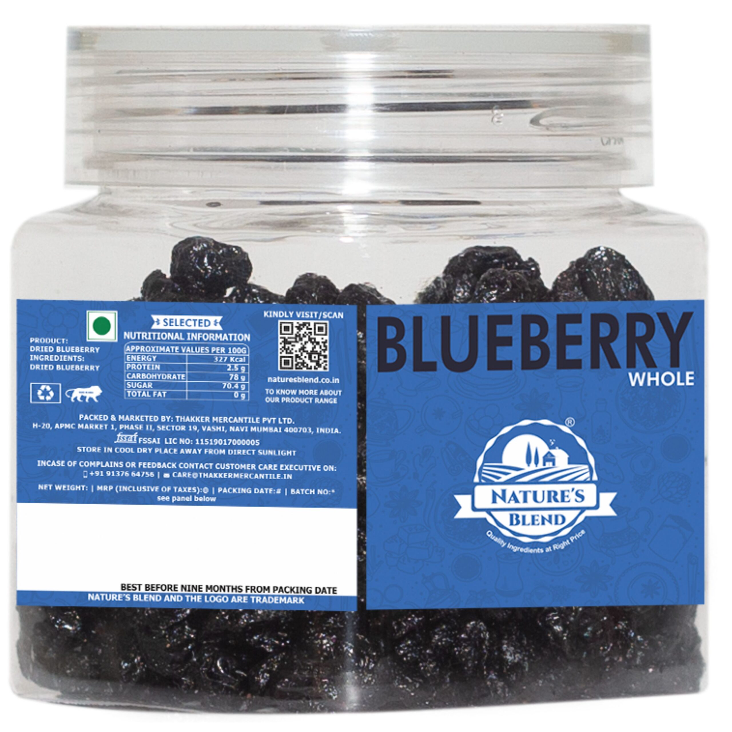 Nature’s Blend Blueberry Whole Selected 100g Jar