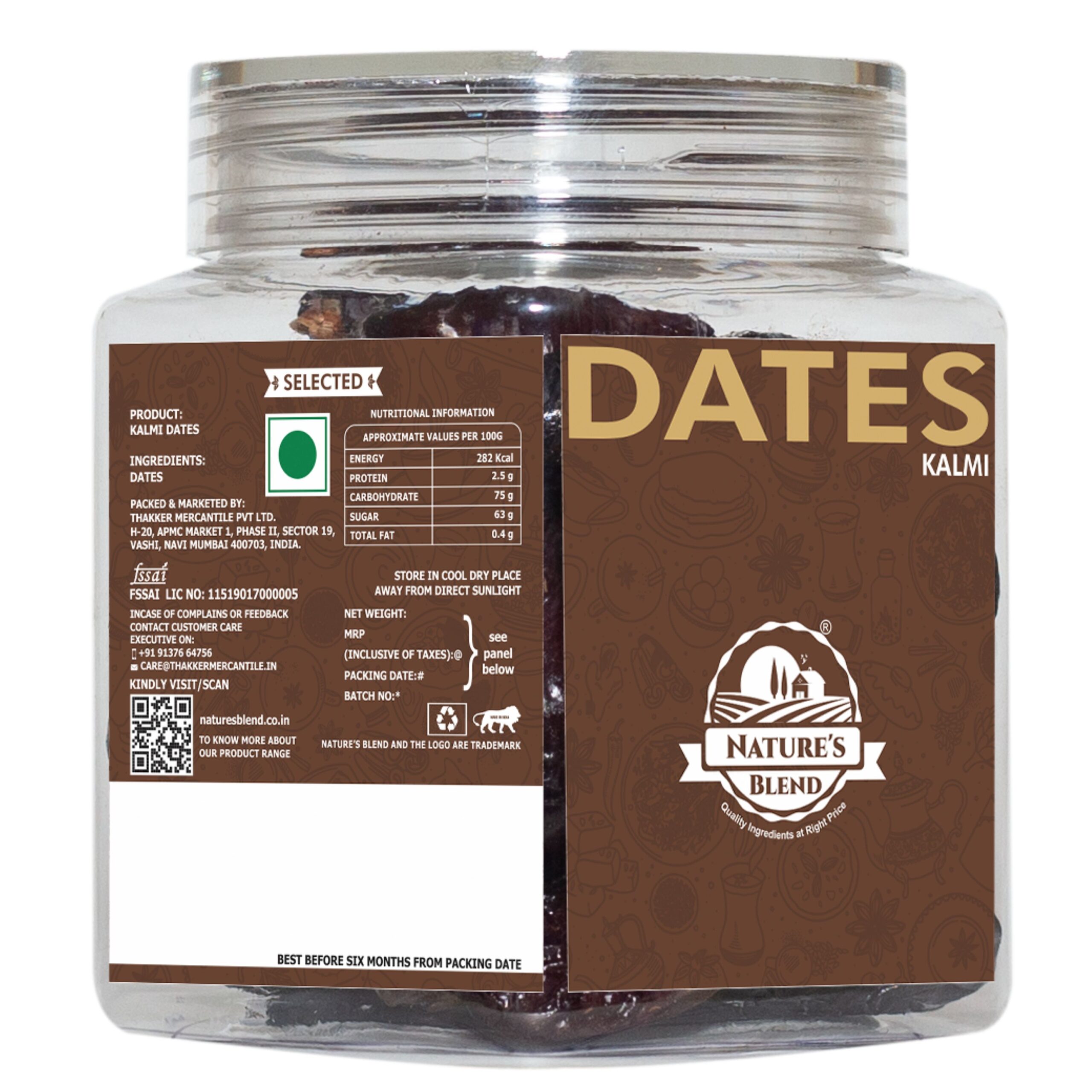 Nature’s Blend Dates Kalmi Selected 250g Jar