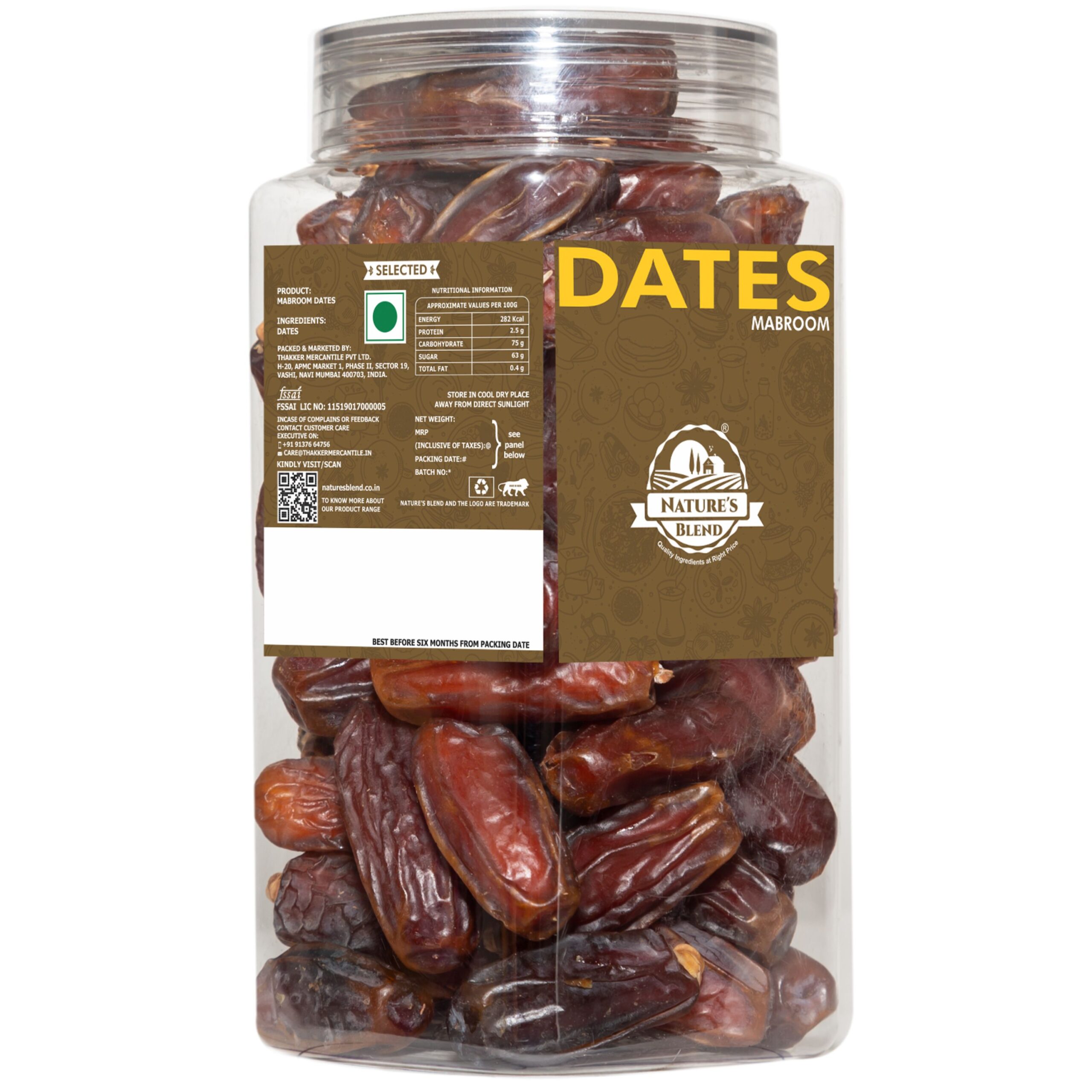 Nature’s Blend Dates Mabroom Selected 500g Jar
