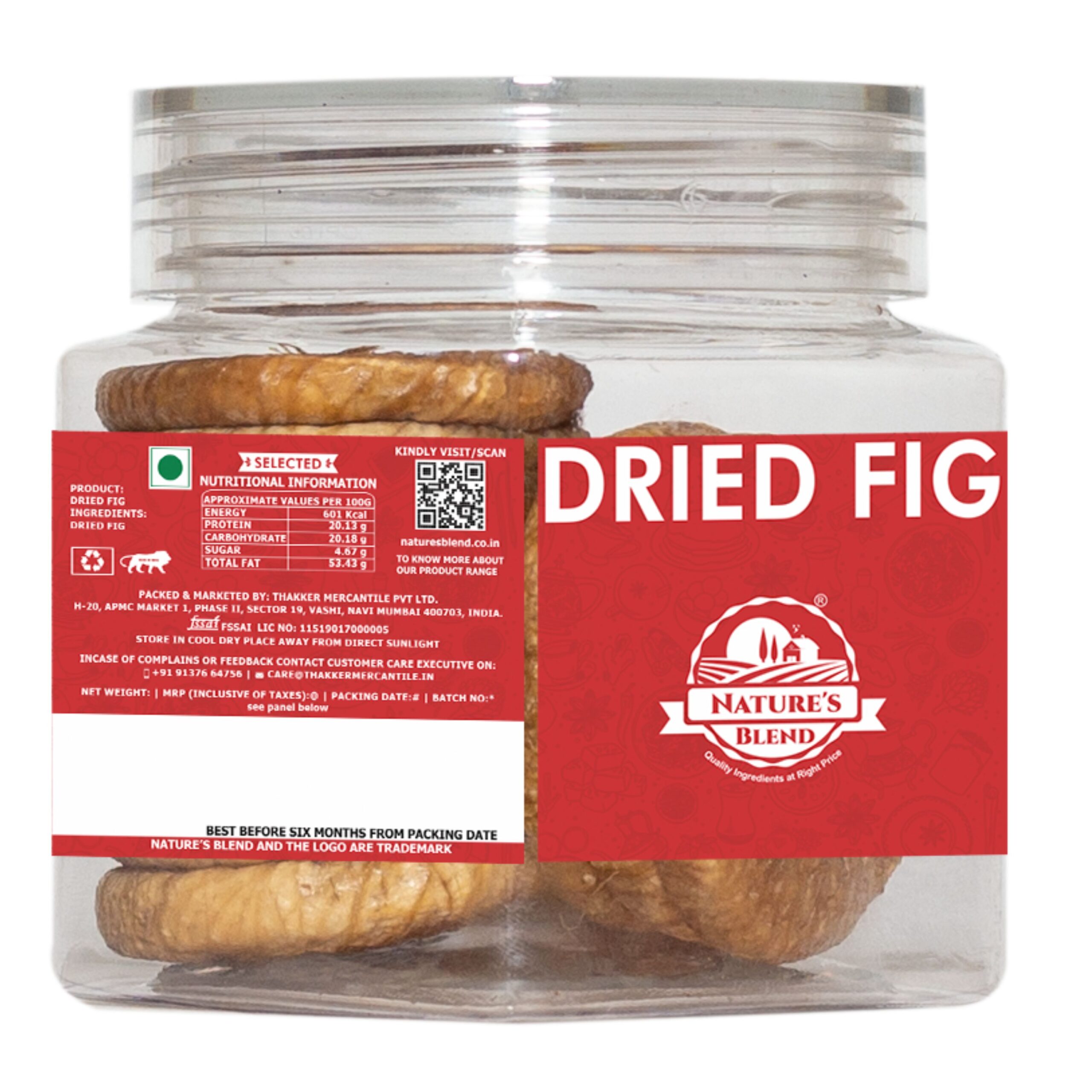 Nature’s Blend Dried Fig Selected 100g Jar