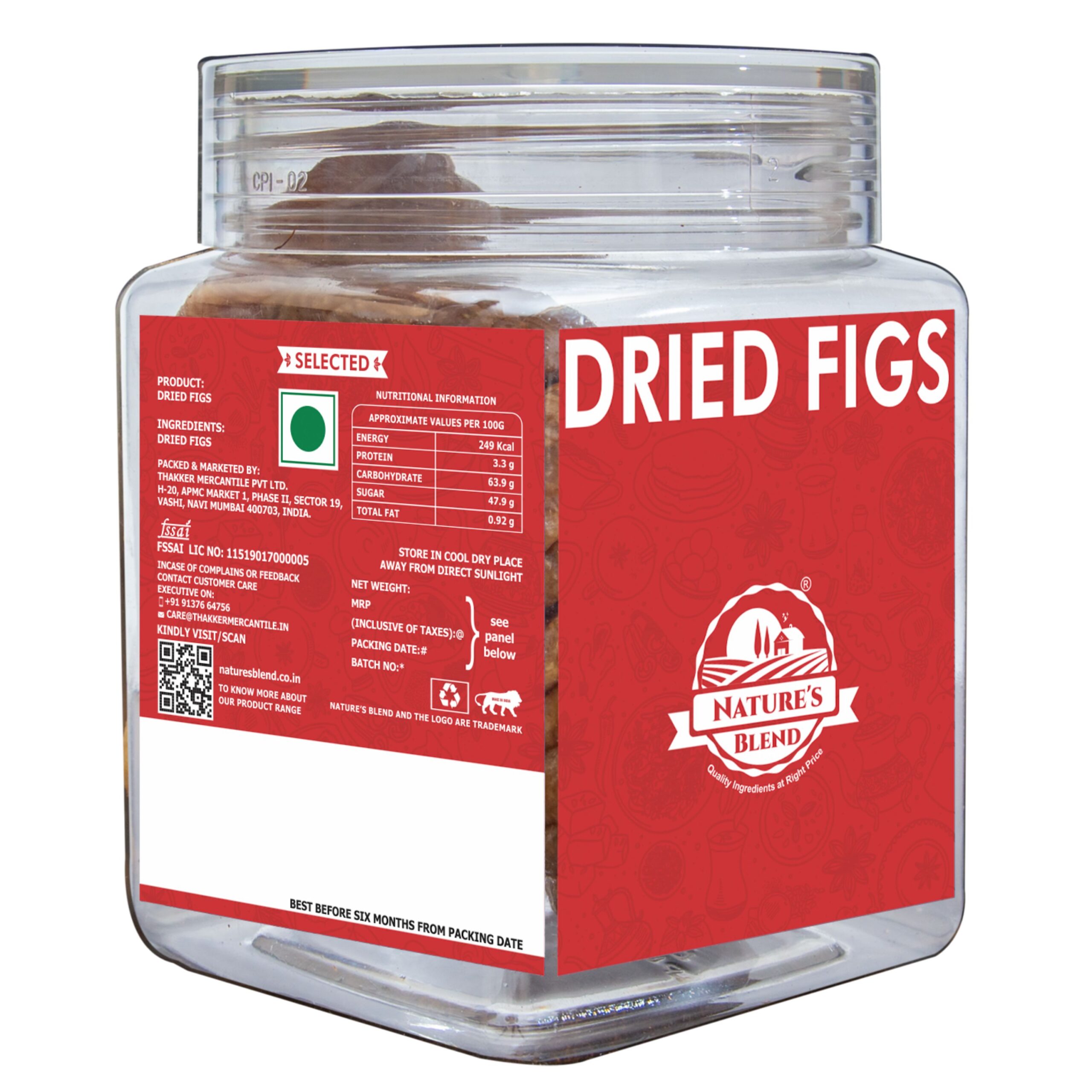 Nature’s Blend Dried Fig Selected 150g Jar