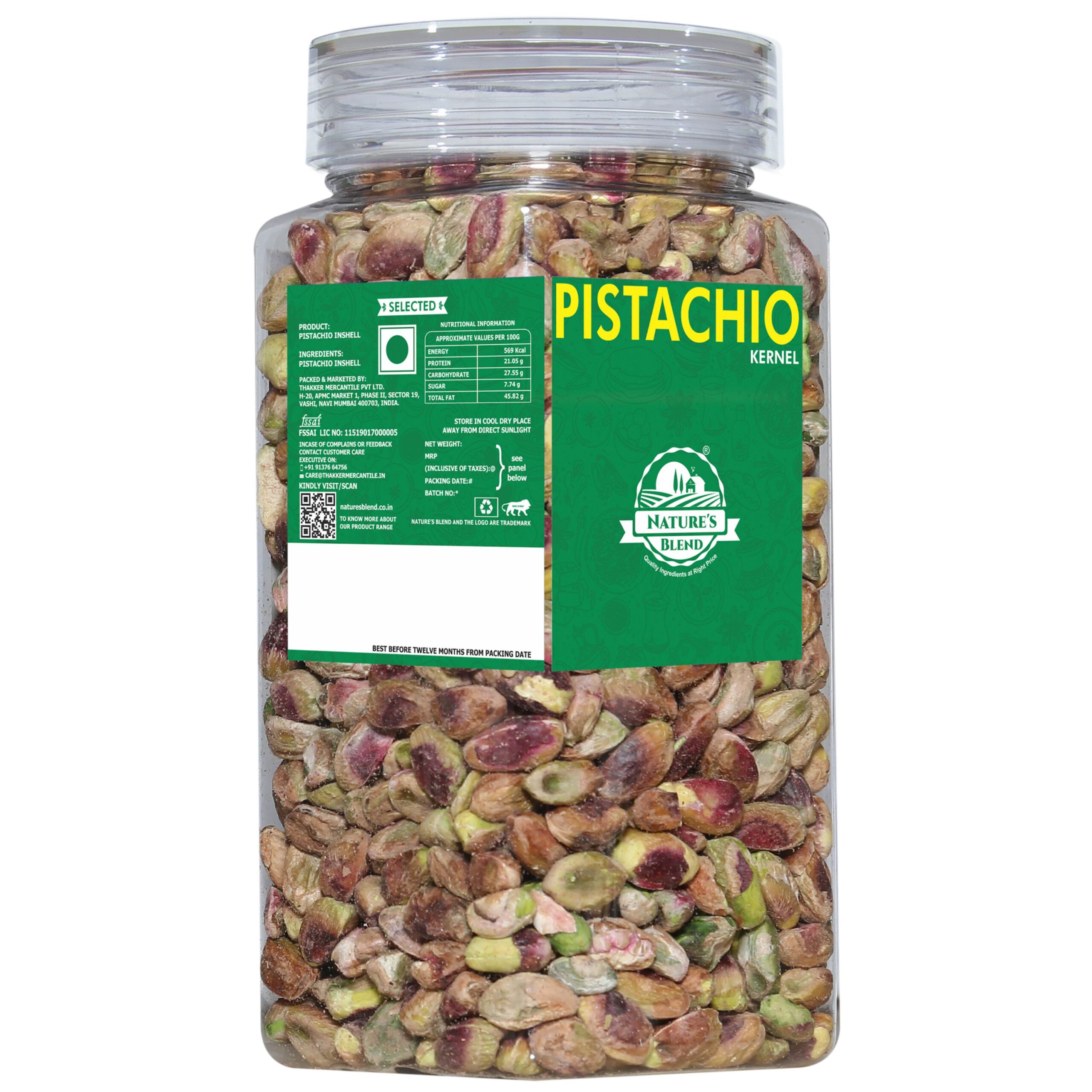 Nature’s Blend Pistachio Kernel Selected 500g Jar