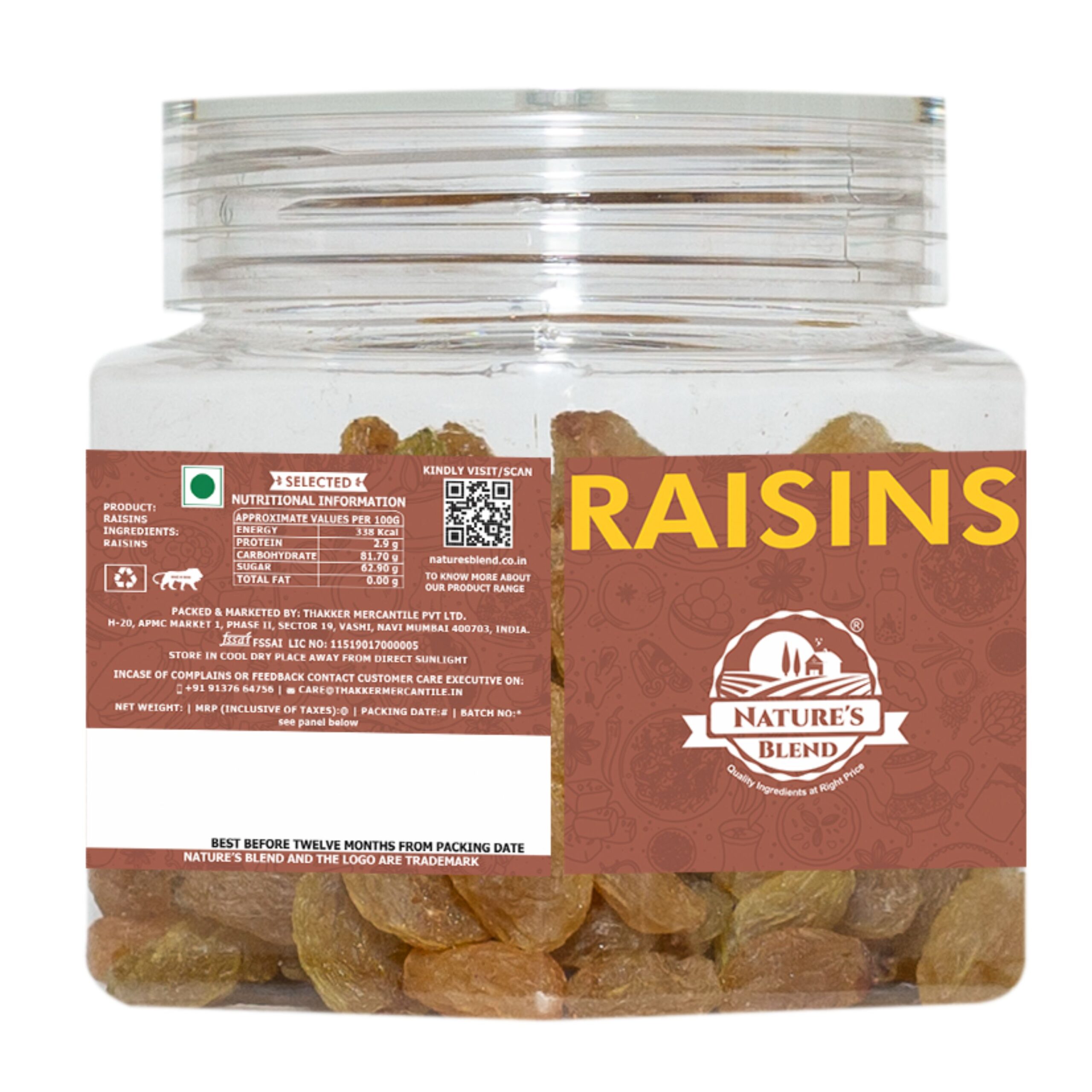 Nature’s Blend Raisins Selected 100g Jar
