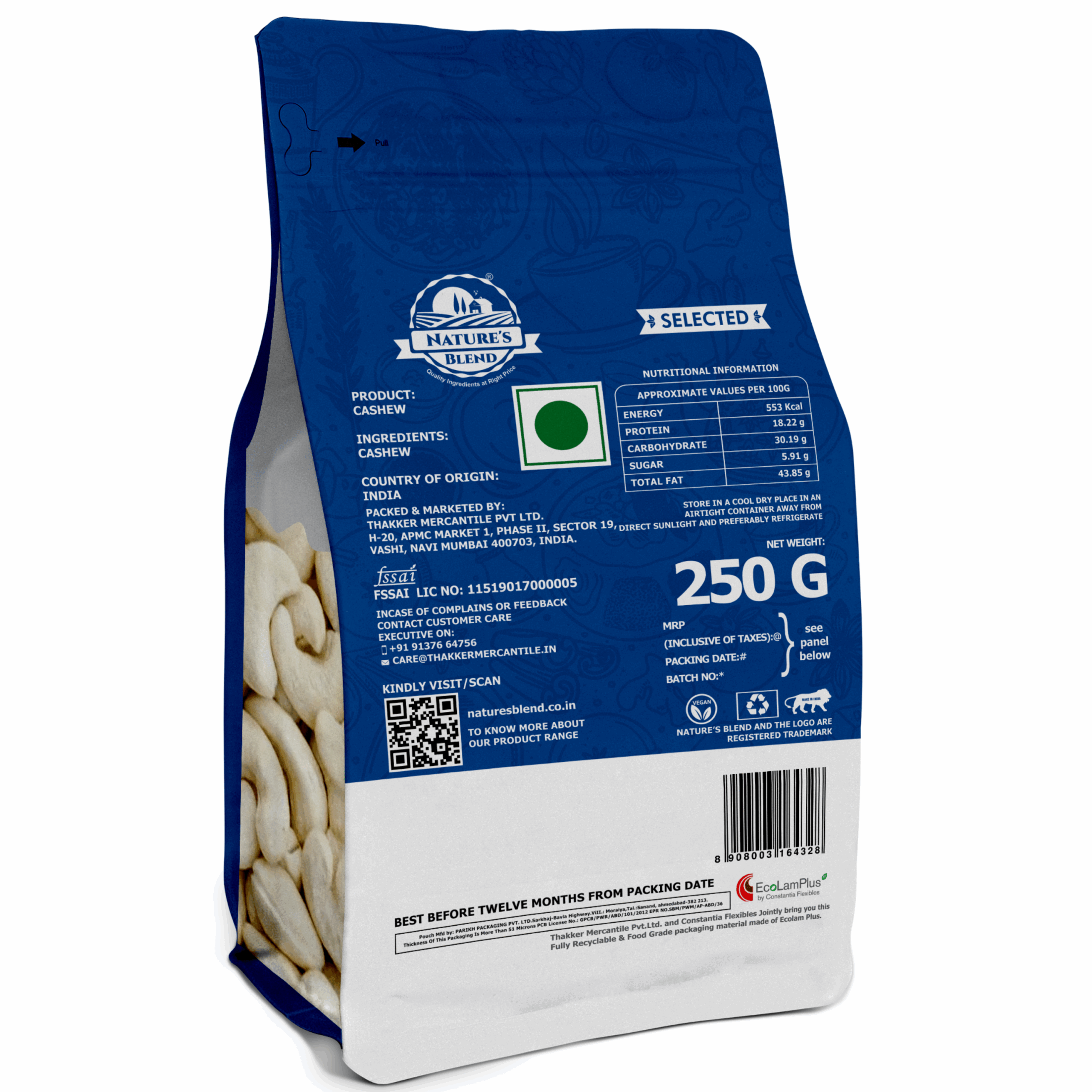 Nature’s Blend Cashew Selected 250g Pouch