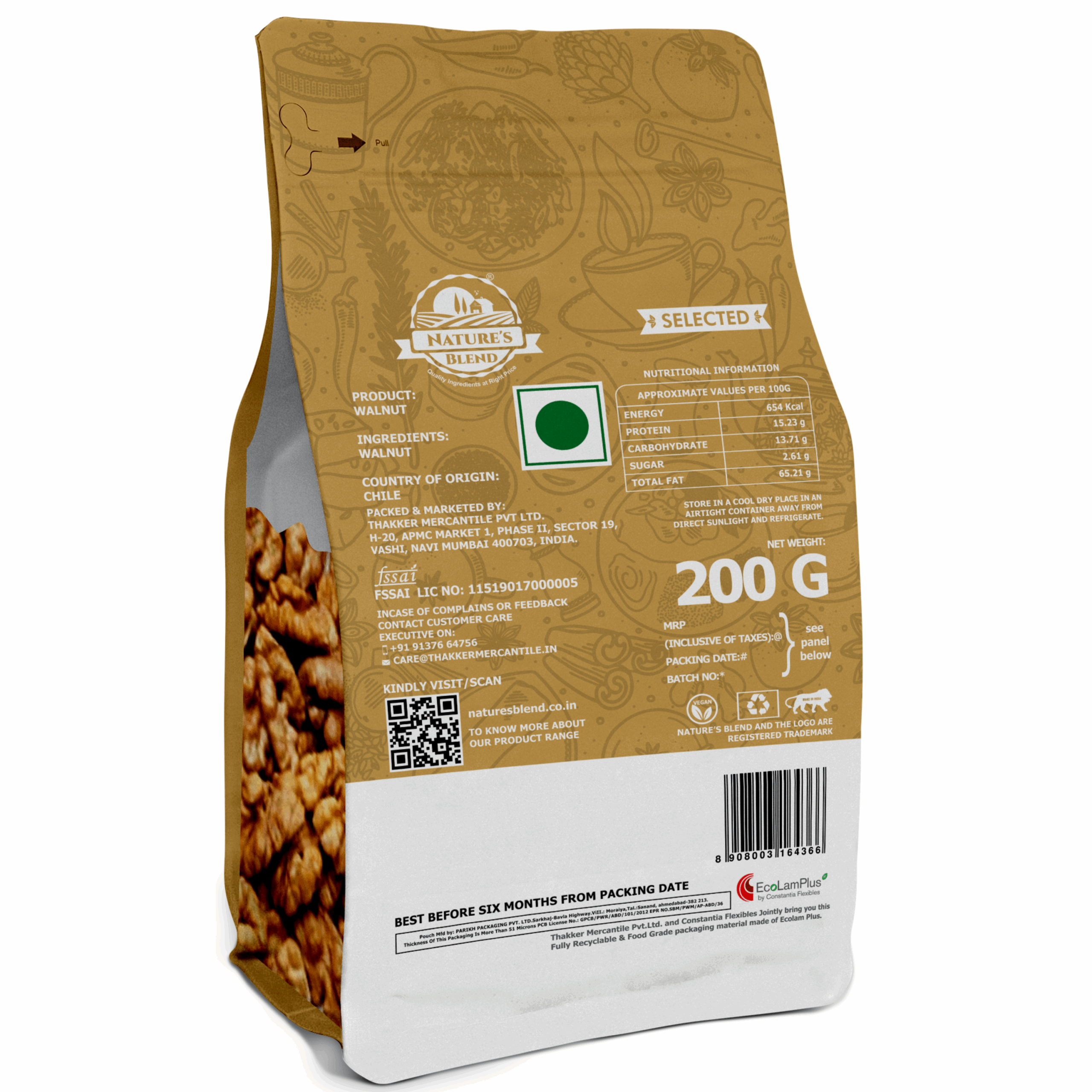Nature’s Blend Walnut Selected 200g Pouch