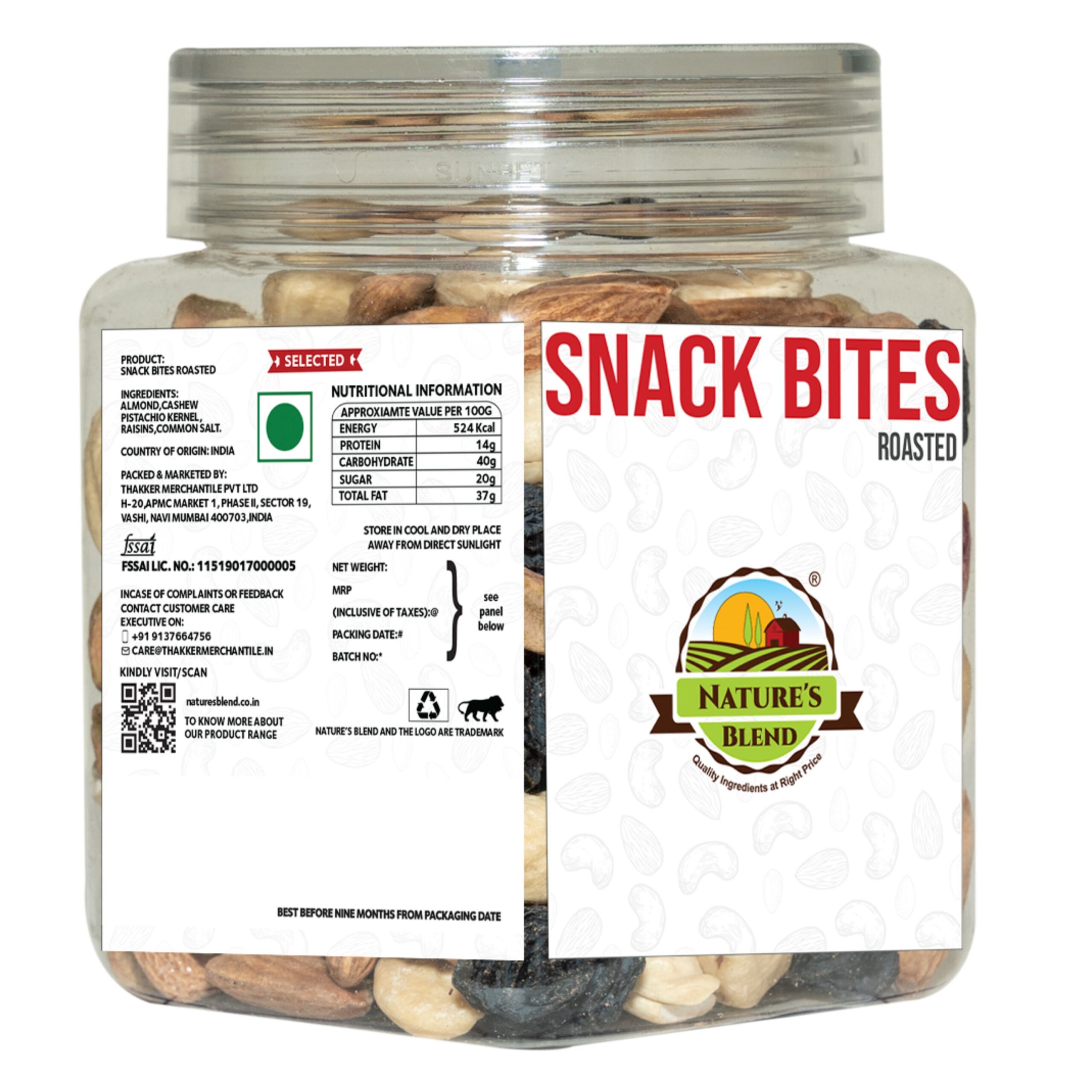 Nature’s Blend Snack Bites Roasted Selected 250g Jar