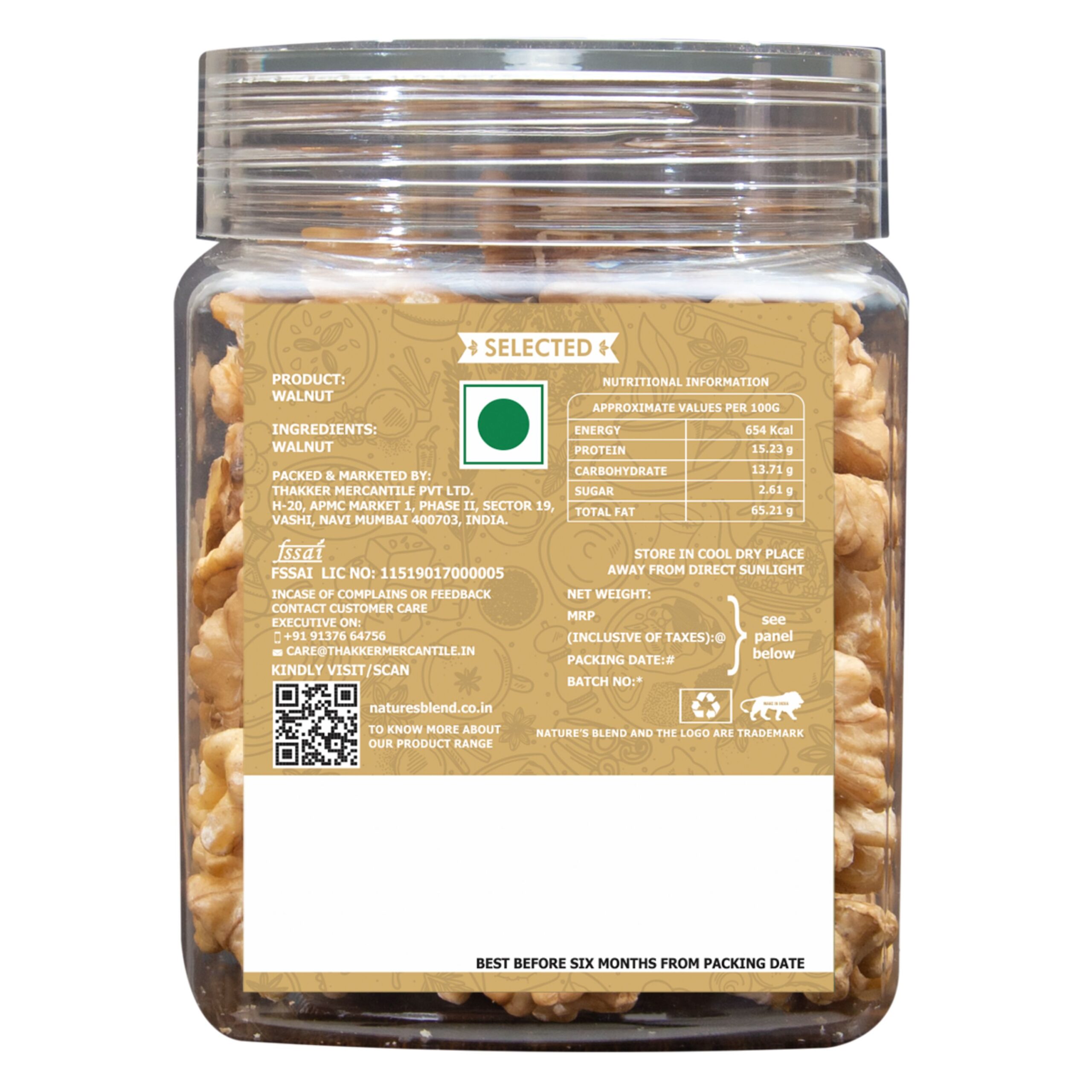 Nature’s Blend Walnut Selected 150g Jar