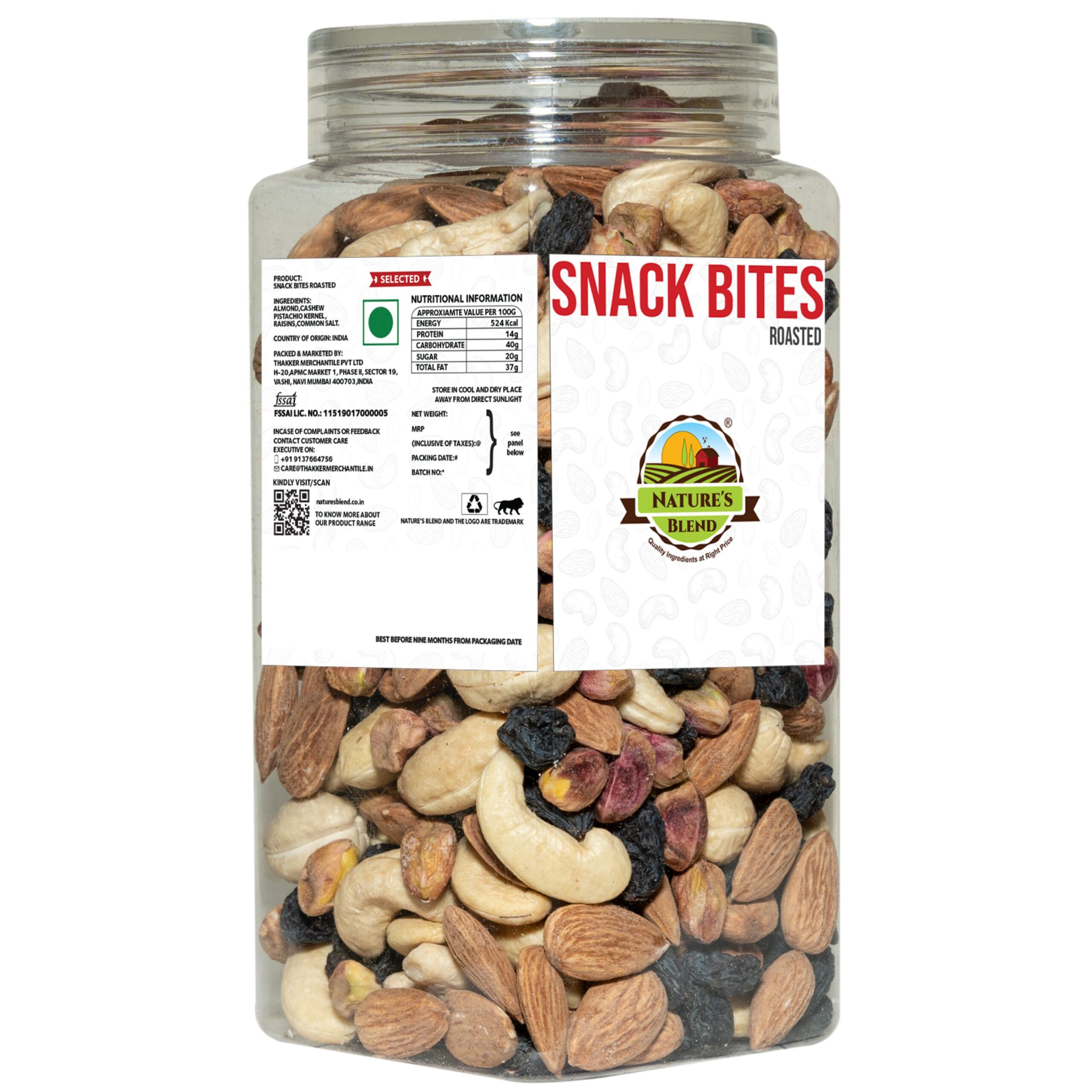 Nature’s Blend Snack Bites Roasted Selected 500g Jar